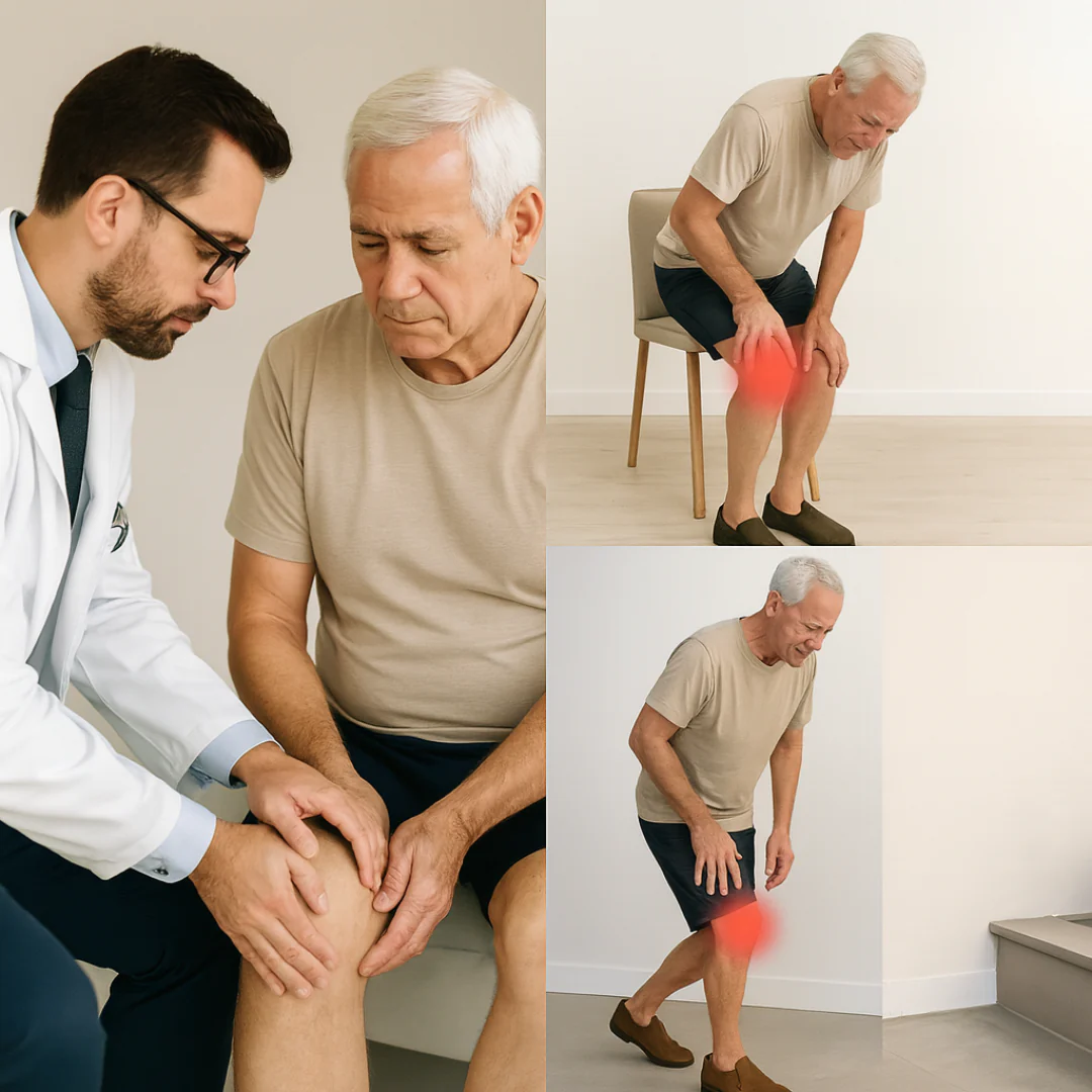 Médecin examinant un genou