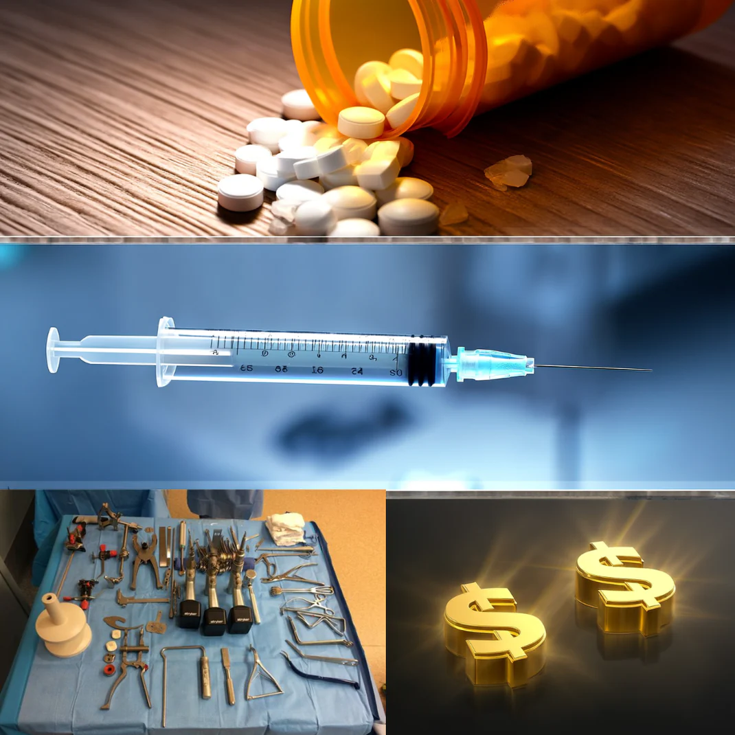 Seringue, outils chirurgicaux et coût