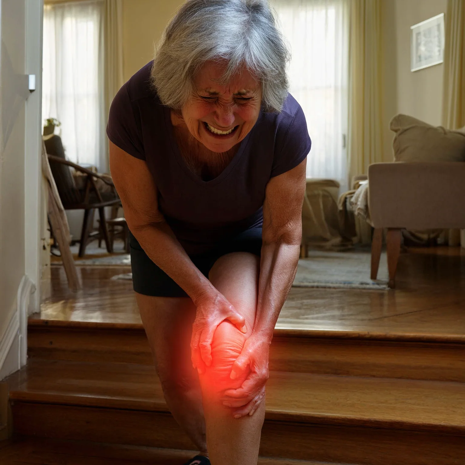 Senior souffrant de douleur au genou